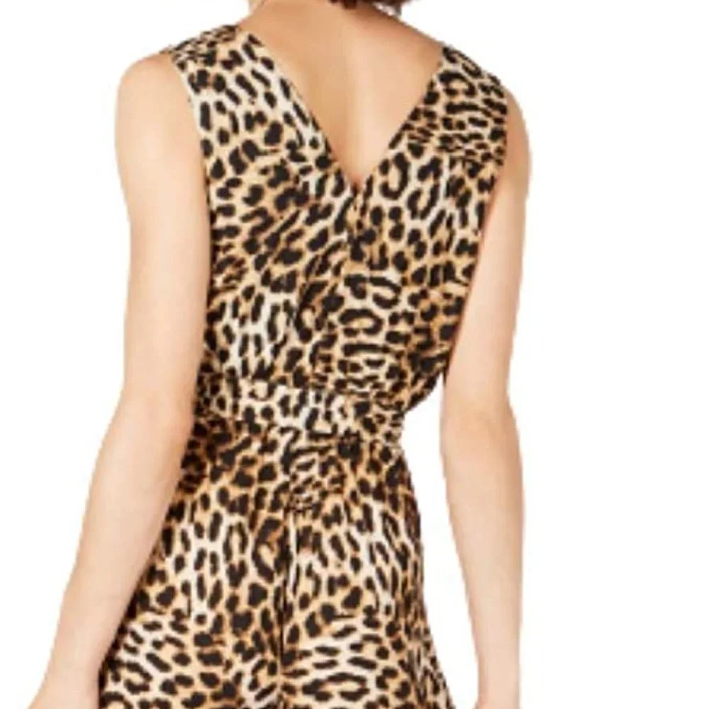 NWT INC Leopard Print Jumpsuit, size 4 - Picture 4 of 7